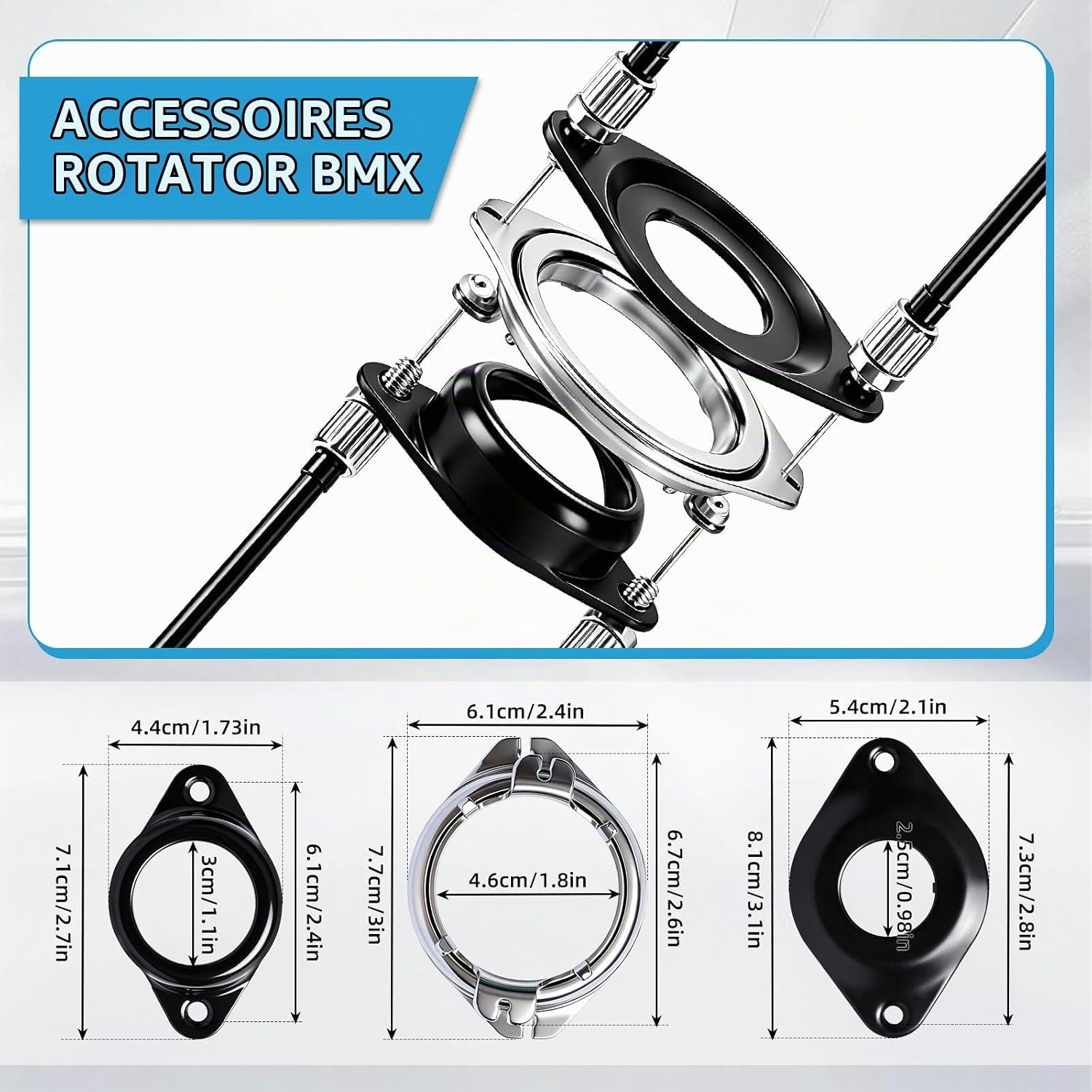 Detalle de EclipseGuard BMX-remkabelset met gyro-rotor, voor en achter, zwart