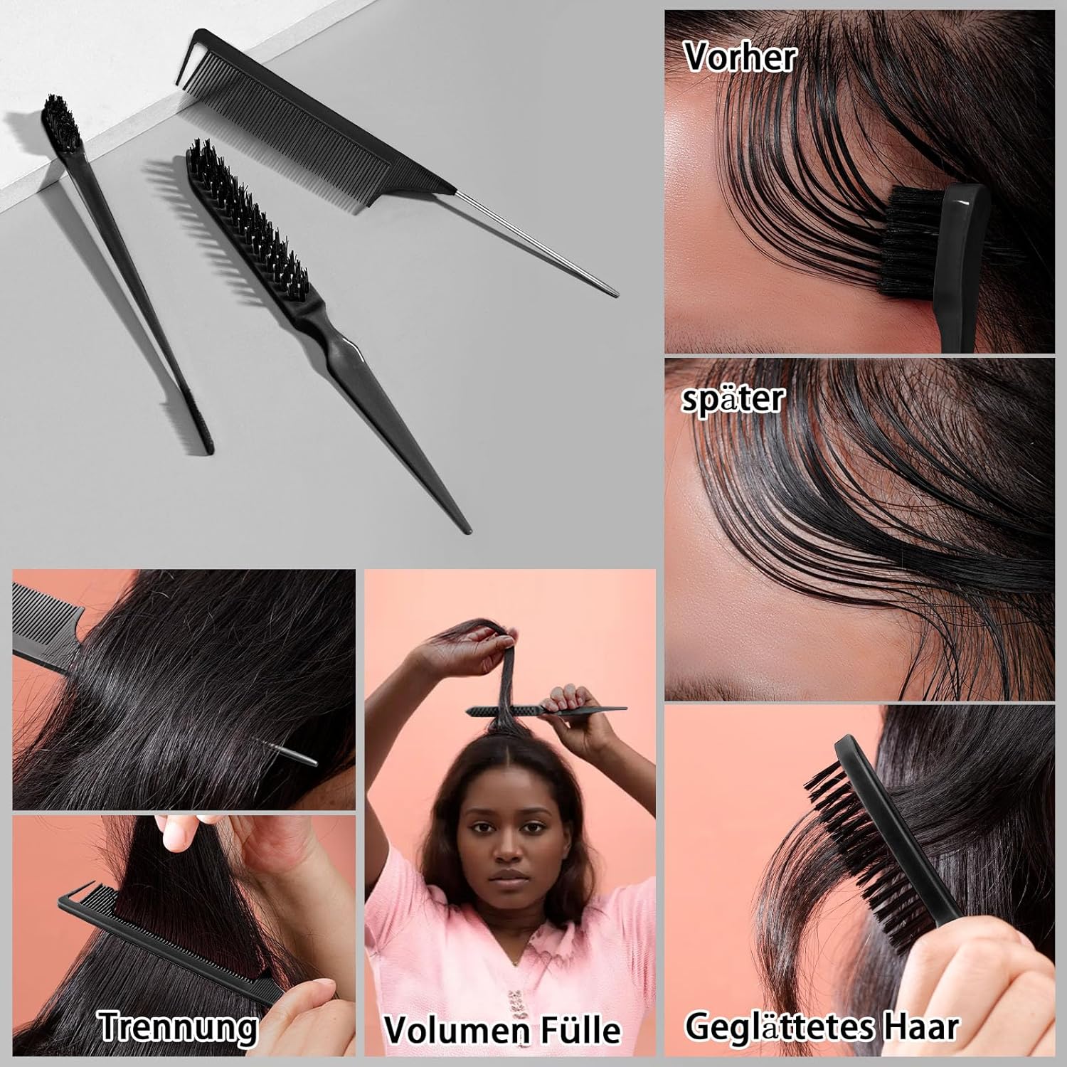 Thumbnail 6 de SWEET VIEW Haarwachs-Stick & Haarbürsten – glatte Flughaare, Frizz-Kontrolle und elegante Dutt- oder Pferdeschwanz-Frisuren