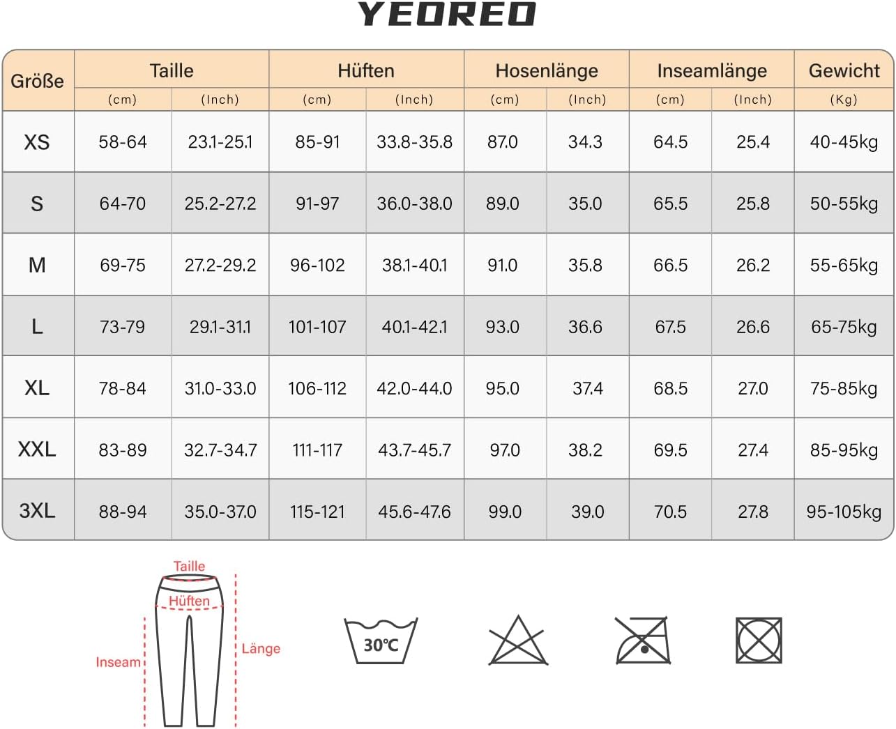 Detalle 2 de YEOREO CoreFlex Sport Leggings Damen 25" 🧘♀