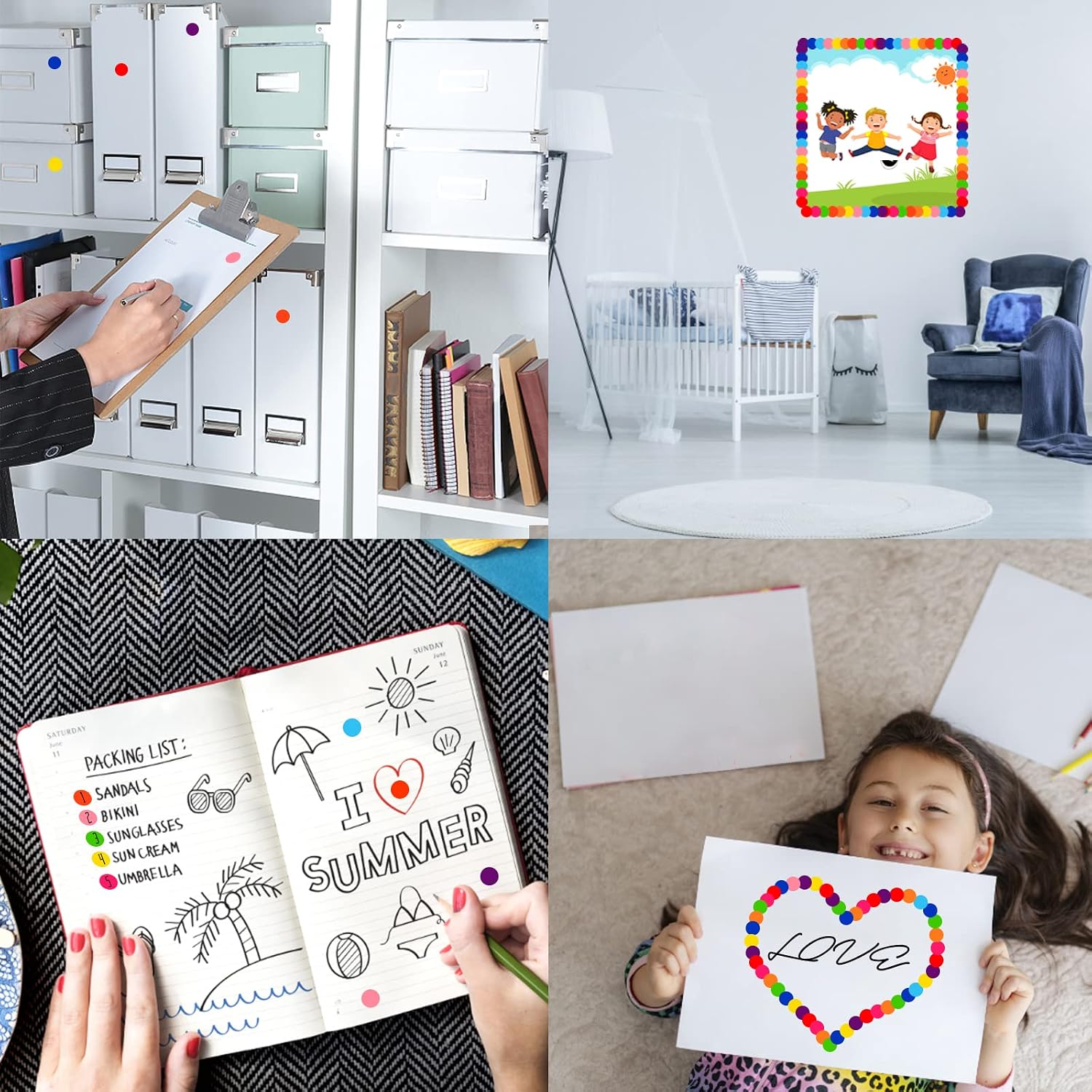 Thumbnail 6 de Utron TF03 Dot Stickers, 3/4-Inch Writable Color Coding Labels, 10 Colors