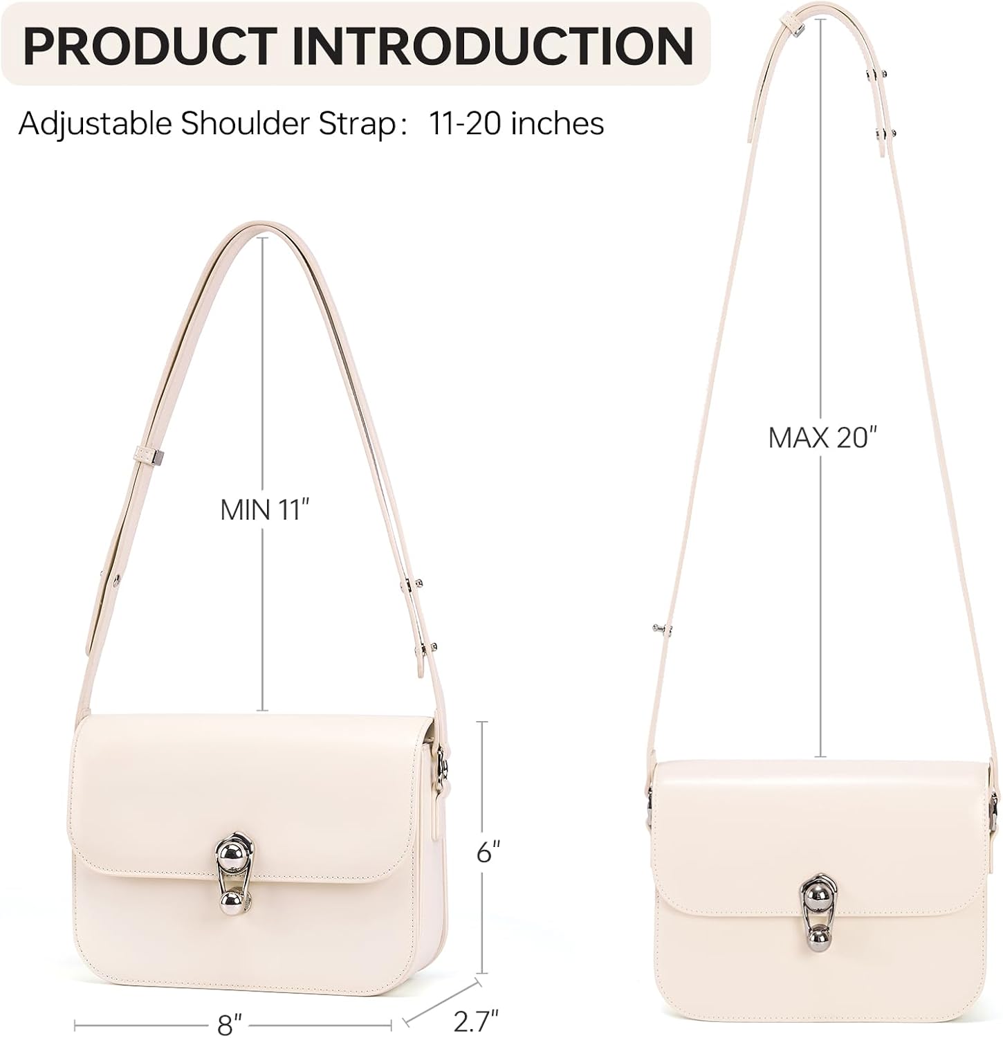 Detalle de LA FESTIN Crossbody Bag in Split Leather