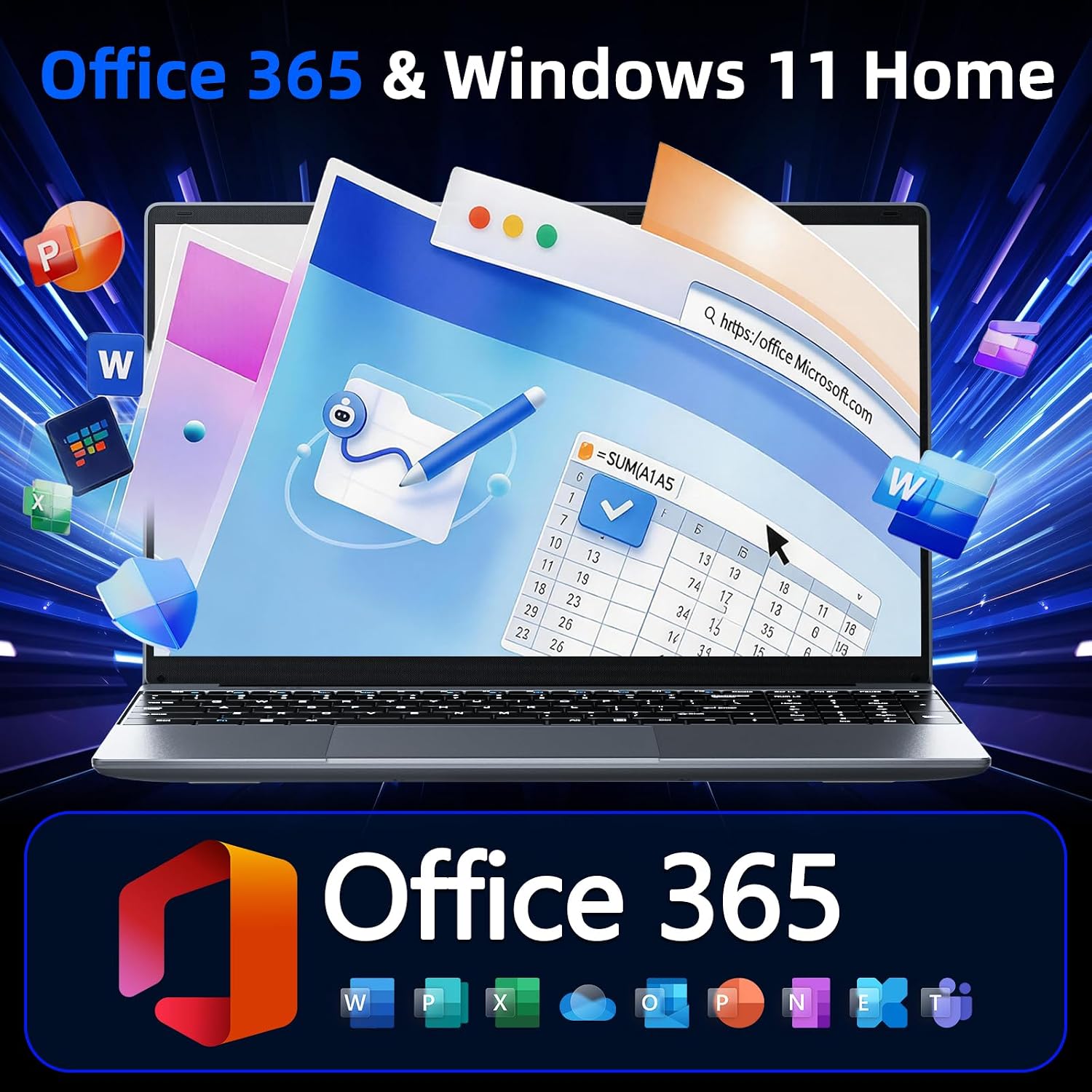 Thumbnail 5 de MELIUNA 15.6-Inch AI & Office Laptop with 6GB RAM, 128GB SSD, Win 11 Home