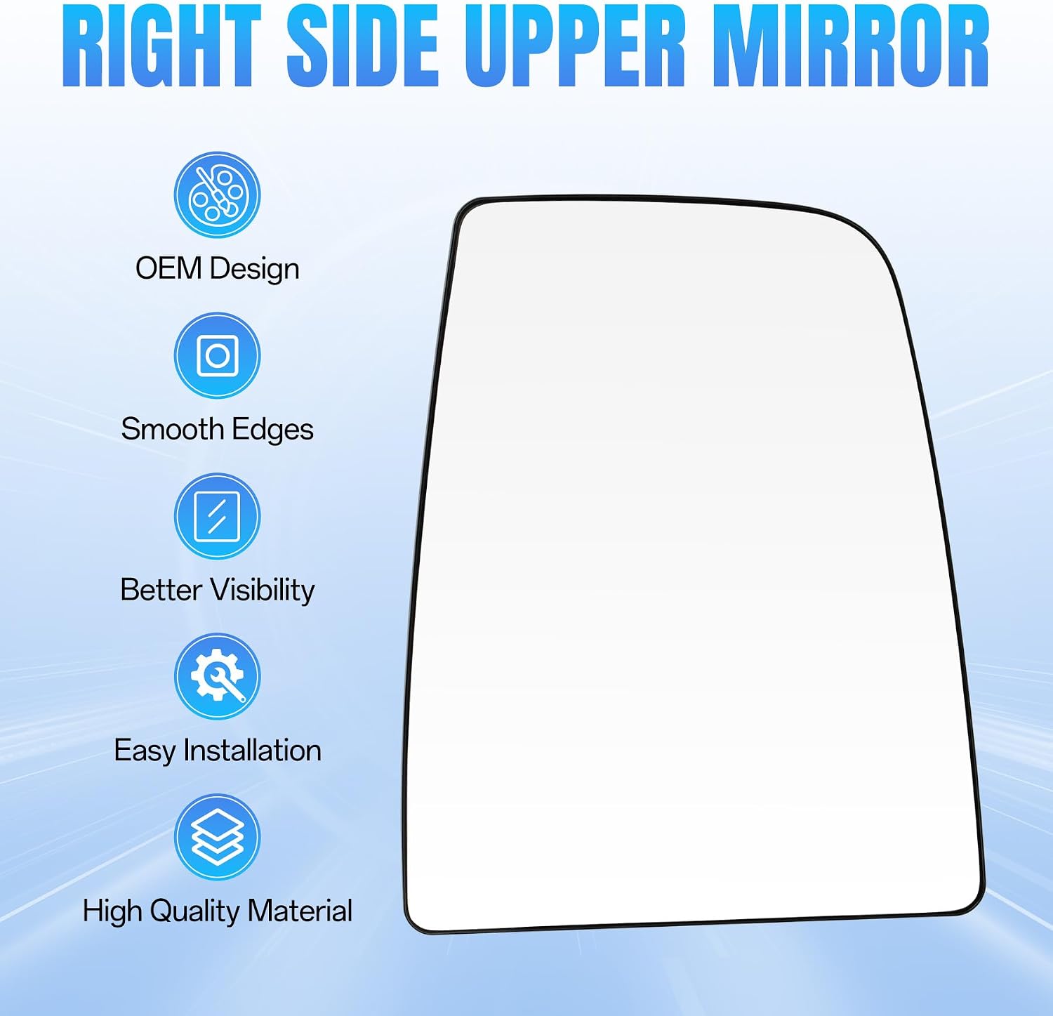 Thumbnail 3 de Convitex Heated Driver Side Wing Mirror Glass for Ford Transit MK8 (2014 Onwards) – Right Upper Convex Glass with Backing Plate