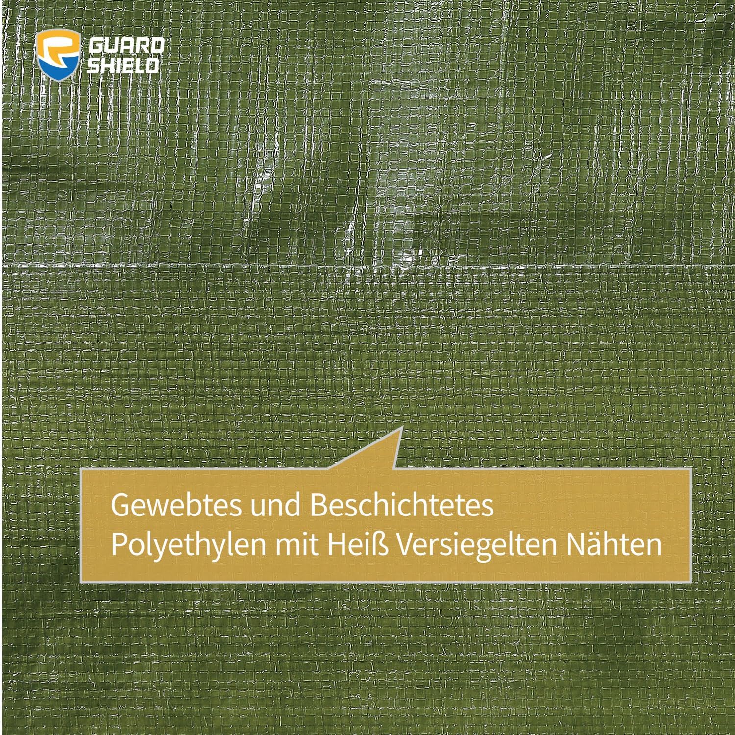 Detalle de GUARD SHIELD Abdeckplane 4 m x 6 m Grün – wasserdicht, reißfest und wiederverwendbar