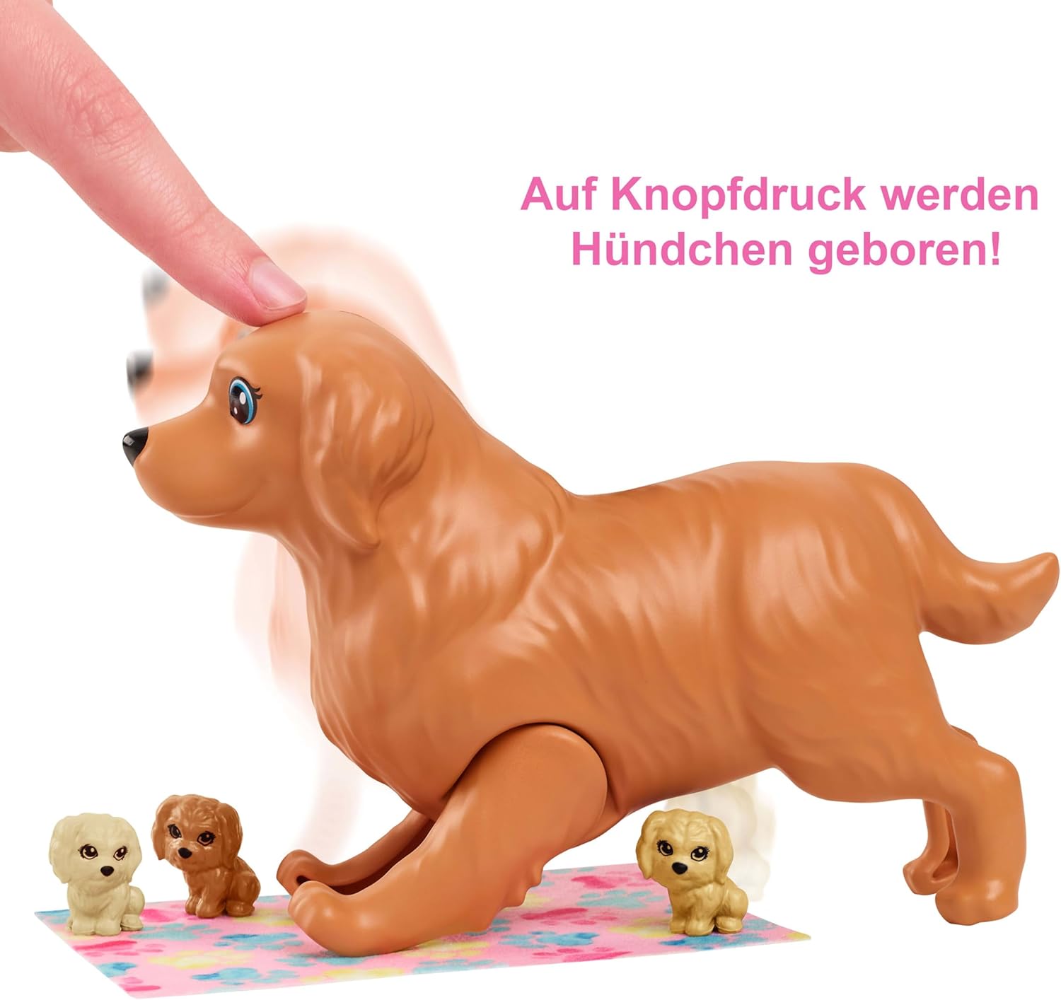 Detalle de Barbie Newborn Pups Playset – Puppe mit Blonden Haaren, 3 Welpen, über 10 Accessoires