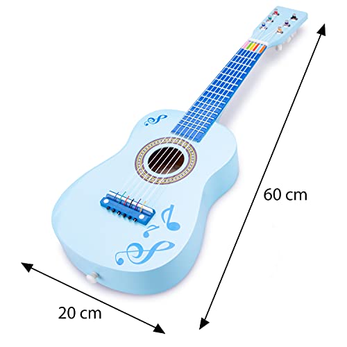 Thumbnail 5 de New Classic Toys Guitare débutants avec livre clef, 349, bleu avec fleurs 🎸