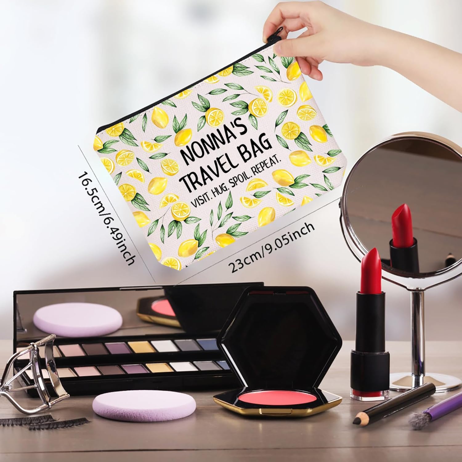 Thumbnail 1 de Nonna Makeup Bag: Marbled Canvas Organiser for Everyday Essentials