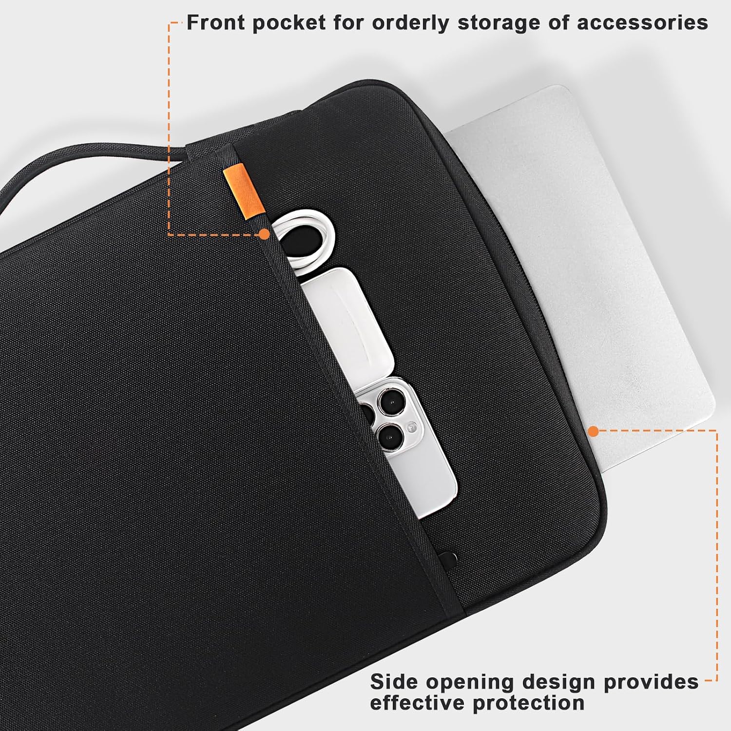 Thumbnail 3 de ROEPHY Laptoptasche für 17–17,3 Zoll – stoßfeste Slim Hülle mit Tragegriff (Schwarz)