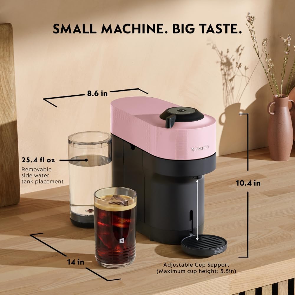 Thumbnail 6 de Nespresso Vertuo Pop+ Coffee and Espresso Maker by De'Longhi in Candy Pink