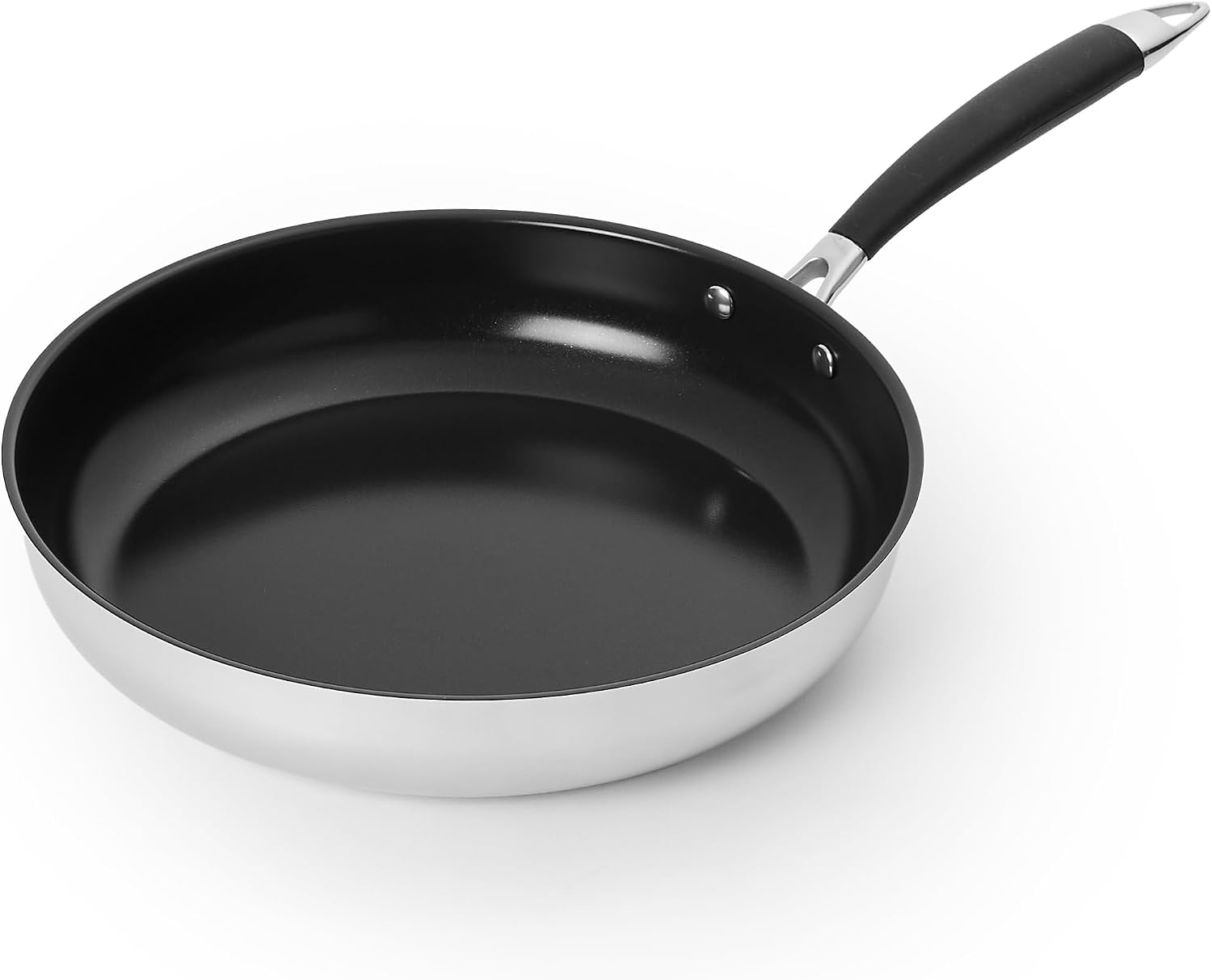 Thumbnail 6 de Amazon Basics Wok-Pfanne 28 cm – robustes Edelstahlmodell mit Antihaftbeschichtung