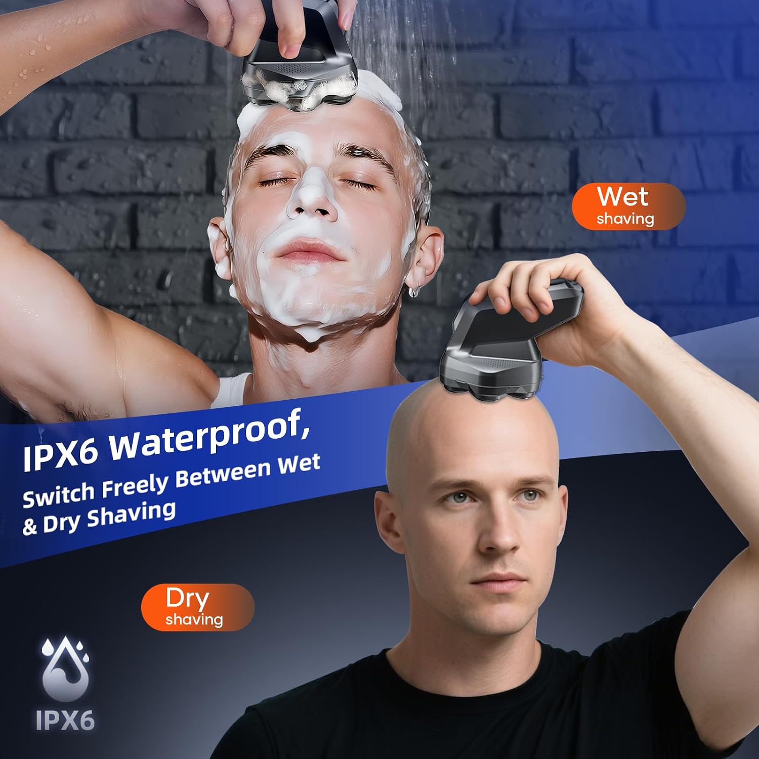 Detalle 2 de KENSEN Head Shavers for Bald Men: 2-Speed Adjustable 7D Waterproof Electric Razor