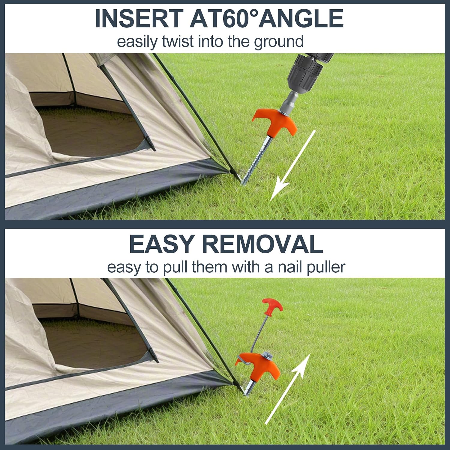 Detalle de 20 Pcs 8in Heavy Duty Tent Pegs with Case ⛺