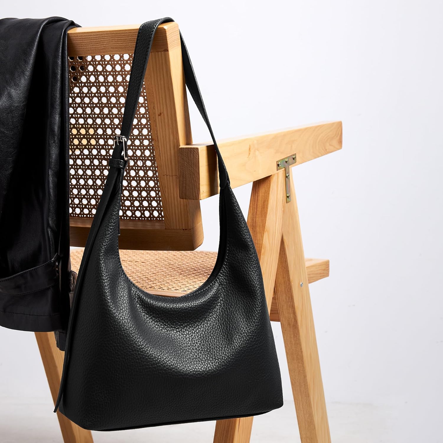 Detalle de KALIDI Damen Handtasche Schultertasche PU Leder Tote Bag – Vintage Hobo mit verstellbarem Gurt