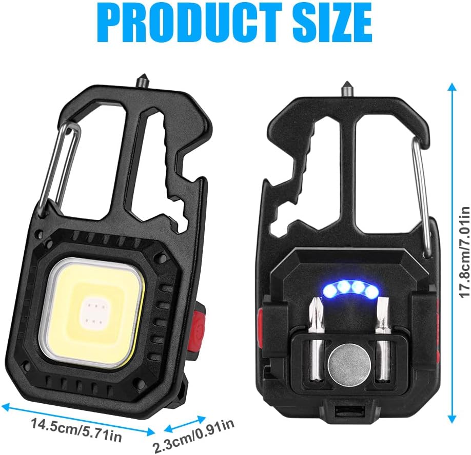 Thumbnail 6 de Flintronic Mini Lampada da Lavoro Portachiavi – 2 Pezzi COB LED 800 Lumen, ricaricabile