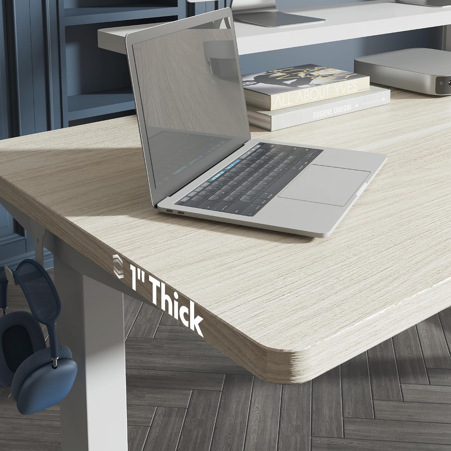 Detalle 2 de FLEXISPOT 60" x 24" Electric Standing Desk, White Wood Grain, One-Piece Top