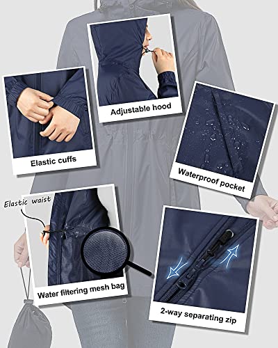 Thumbnail 4 de 33,000ft Women's Lightweight Hooded Rain Jacket – Packable Waterproof Coat