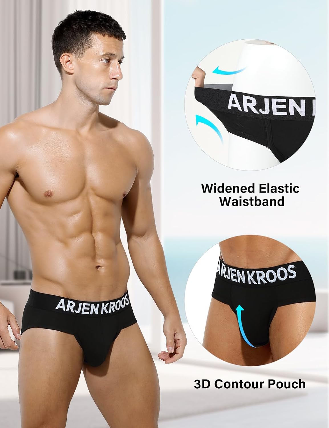Thumbnail 4 de Arjen Kroos men’s cotton briefs (3-pack) with soft stretch and low-rise fit