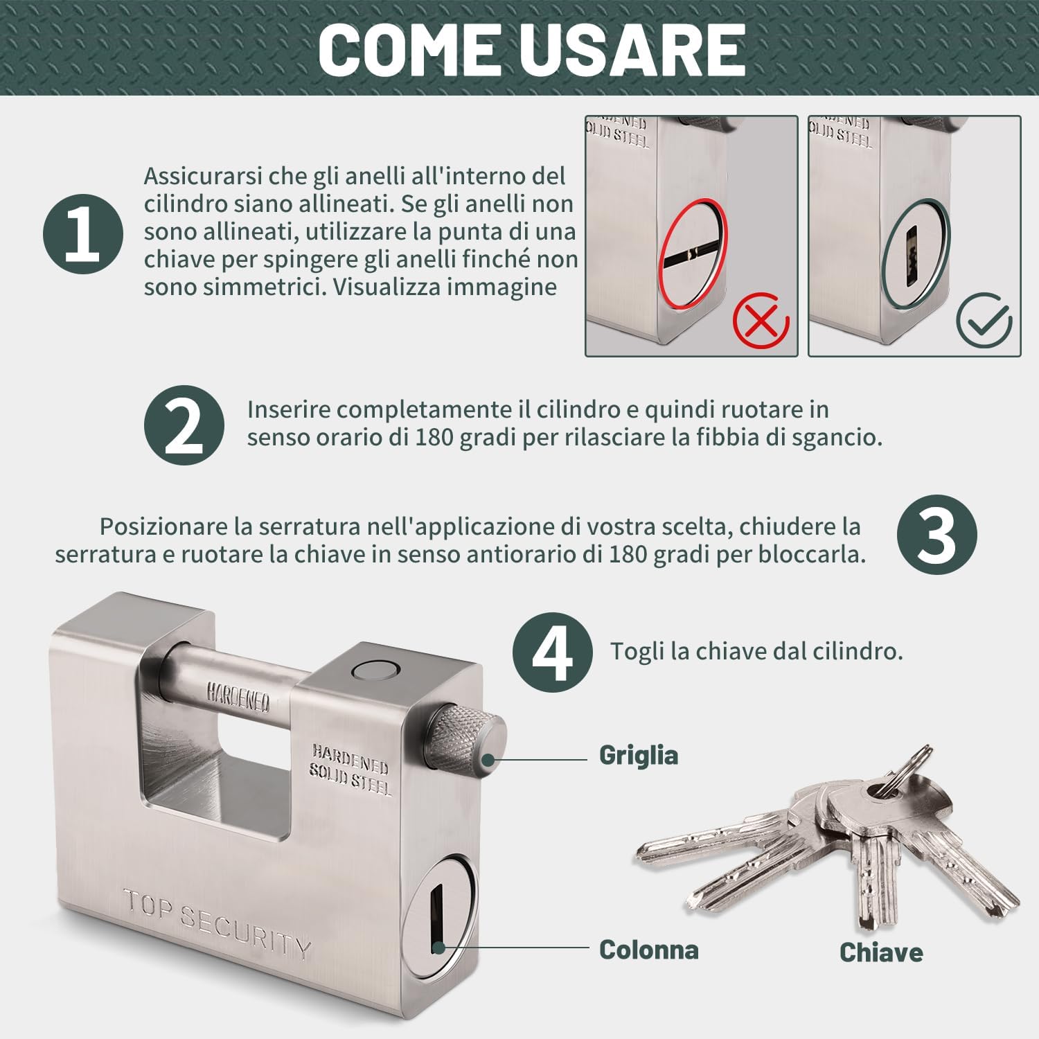 Thumbnail 2 de CDC DIGI 1701-1CDC5: Super Heavy Duty 94mm Padlock for 20'/40' Container Garages