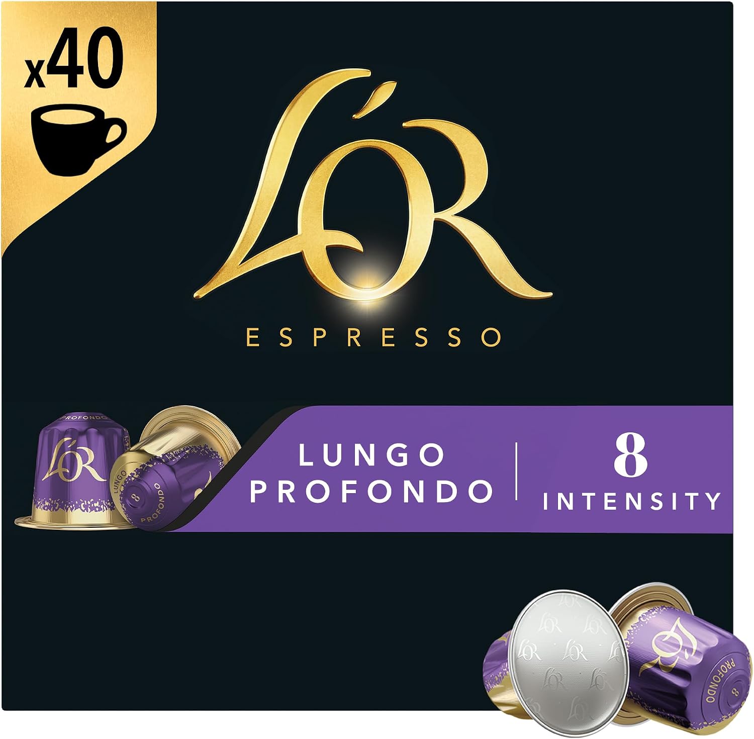 L'OR Espresso Lungo Profondo Coffee Pods x40 – Pack of 1
