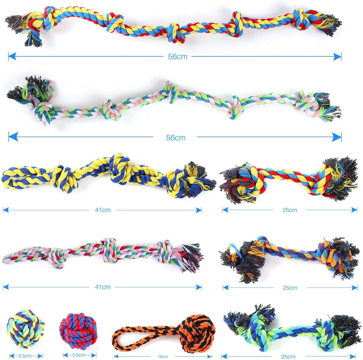 Thumbnail 6 de Fur & Bone 10 Pcs Dog Toys – All Breeds Indestructible Rope, Tug & Chew Set