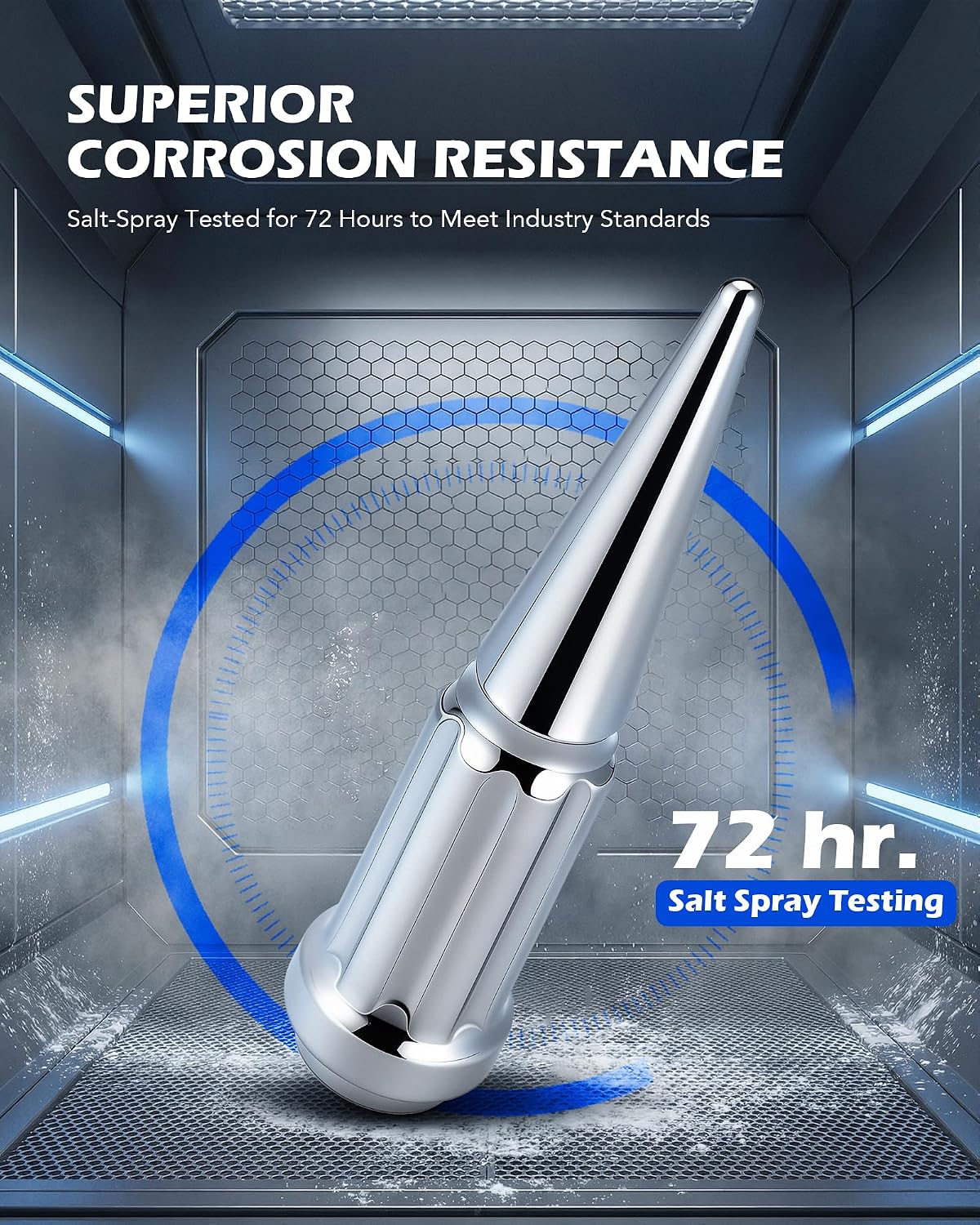 Detalle de Orion Motor Tech 14mm x 1.5 Chrome Lug Nuts (32-Piece) with 60° Conical Seat, M14x1.5
