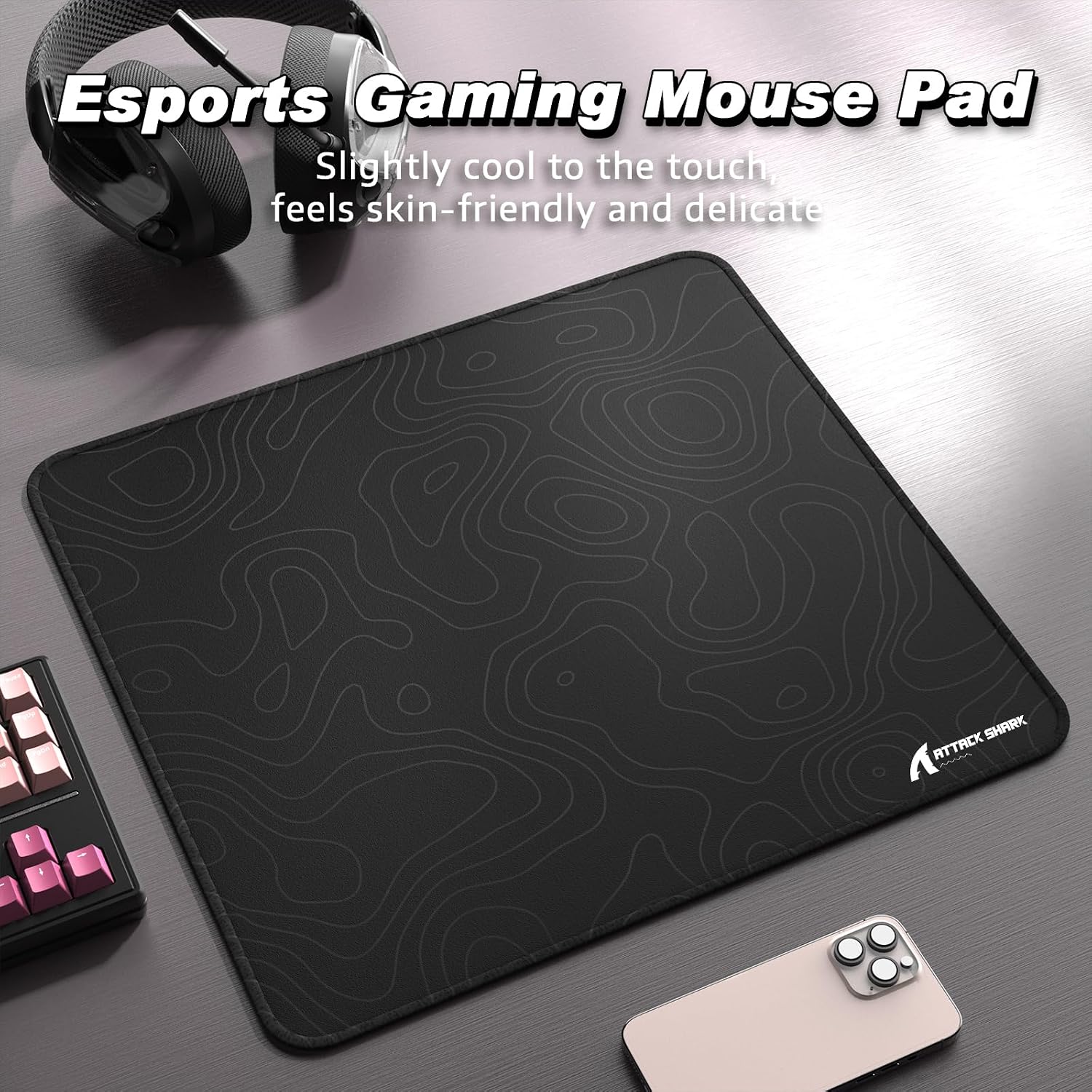 Detalle de ATTACK SHARK CM02 gaming mouse mat 450x400
