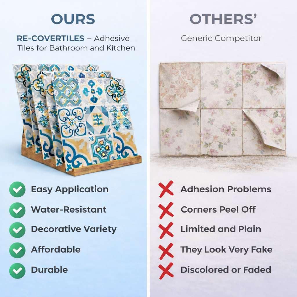Thumbnail 6 de RE-COVERTILES Adesivi Piastrelle PVC: 24 pezzi 10x10 cm – Made in Italy