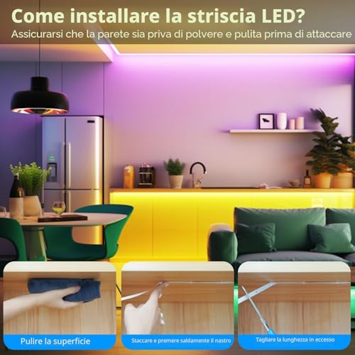 Thumbnail 7 de Striscia LED RGB 15 Metri di Goffii per Camera da Letto — Luci Multicolore e Facili da Installare