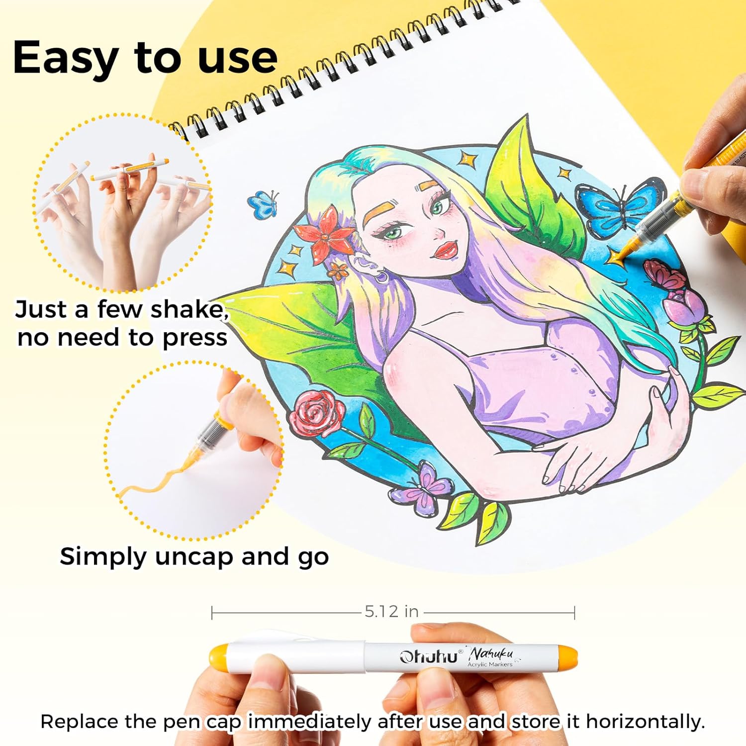 Thumbnail 6 de Ohuhu Acrylic Paint Pens 24 colours — acrylic markers 🎨