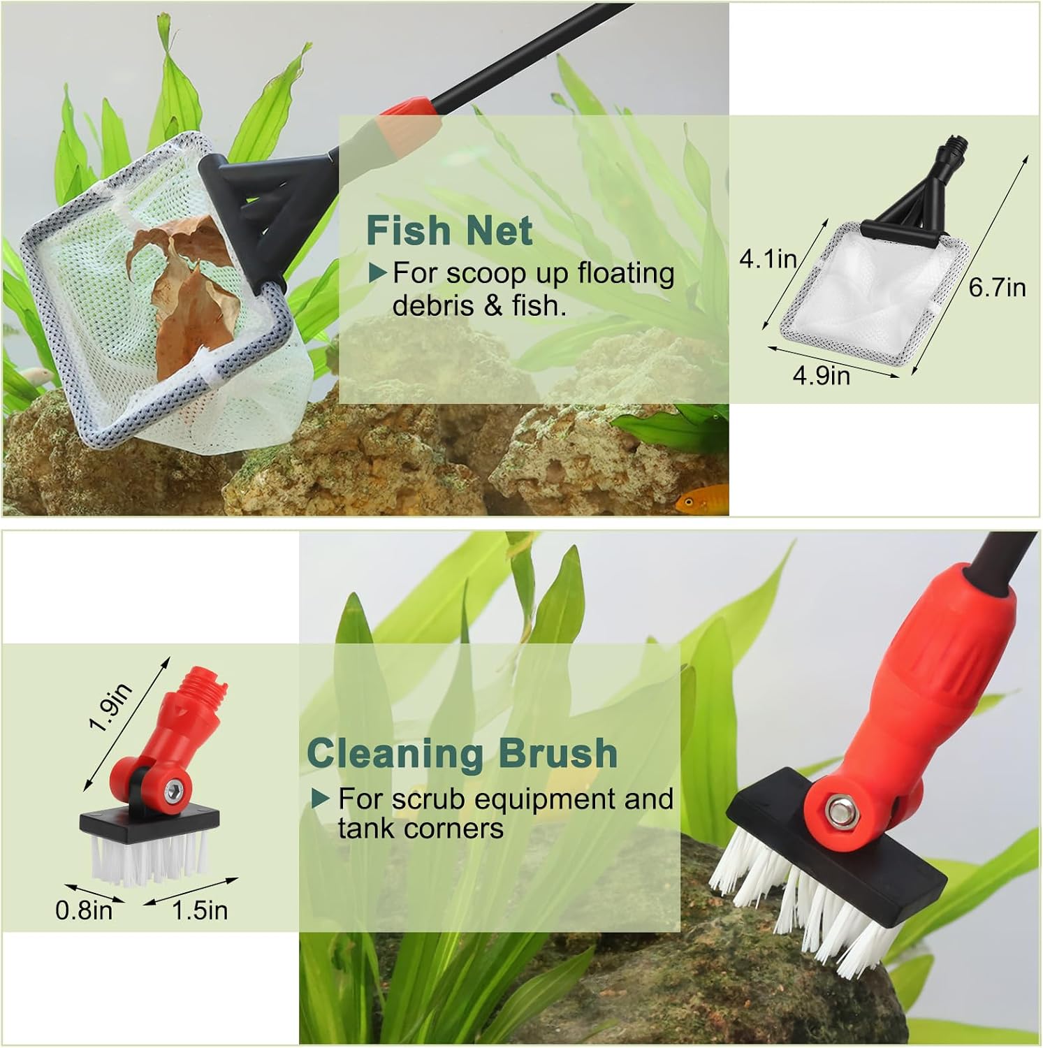 Detalle 2 de Hygger 6-in-1 Multipurpose Fish Tank Cleaning Kit