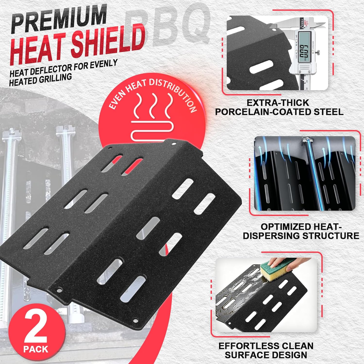 Thumbnail 5 de Grill Parts Kit for Weber Genesis 300-330: Complete 7621 Flavorizer Bars, 7524 Grates, 7622 Heat Deflectors