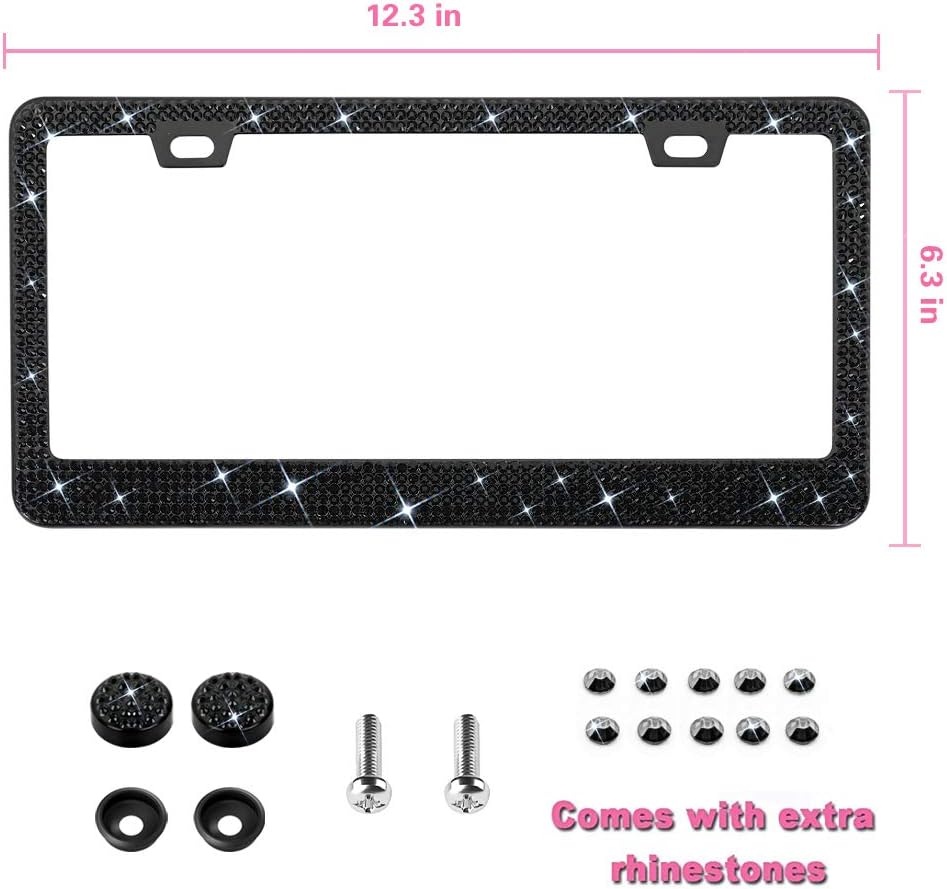 Detalle 2 de Bling License Plate Frame 1200+ Crystals