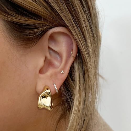 Detalle de Adramata Ohrringe Gold Damen Ohrringe Silber 925 Chunky Creolen