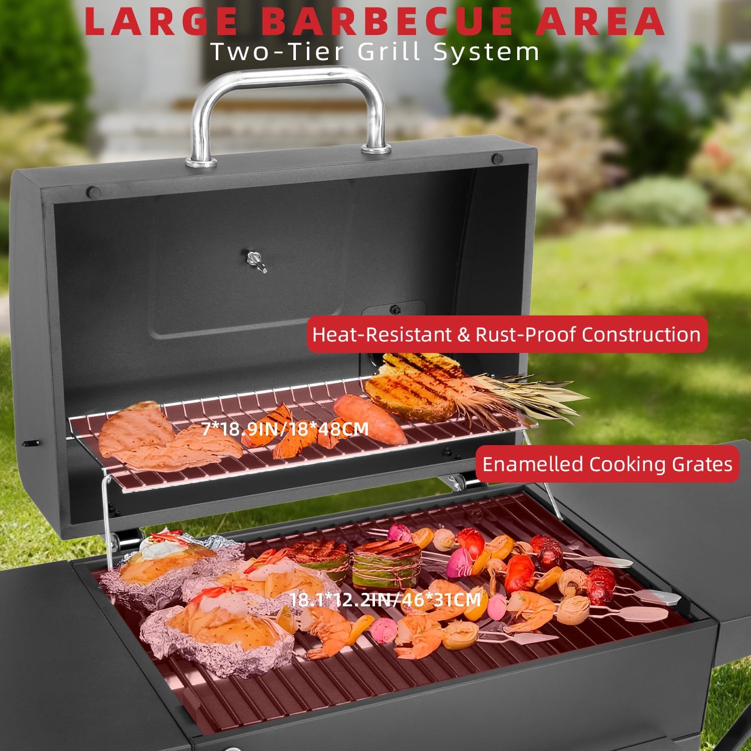 Thumbnail 4 de Portable BBQ Barbecue Grill Outdoor Compact Smoker