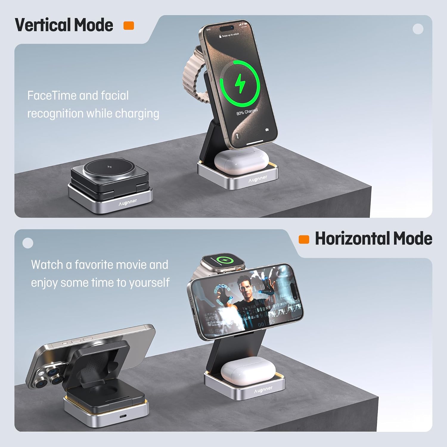 Thumbnail 4 de 2026 Upgraded 3‑in‑1 Wireless Charger 15W ⚡