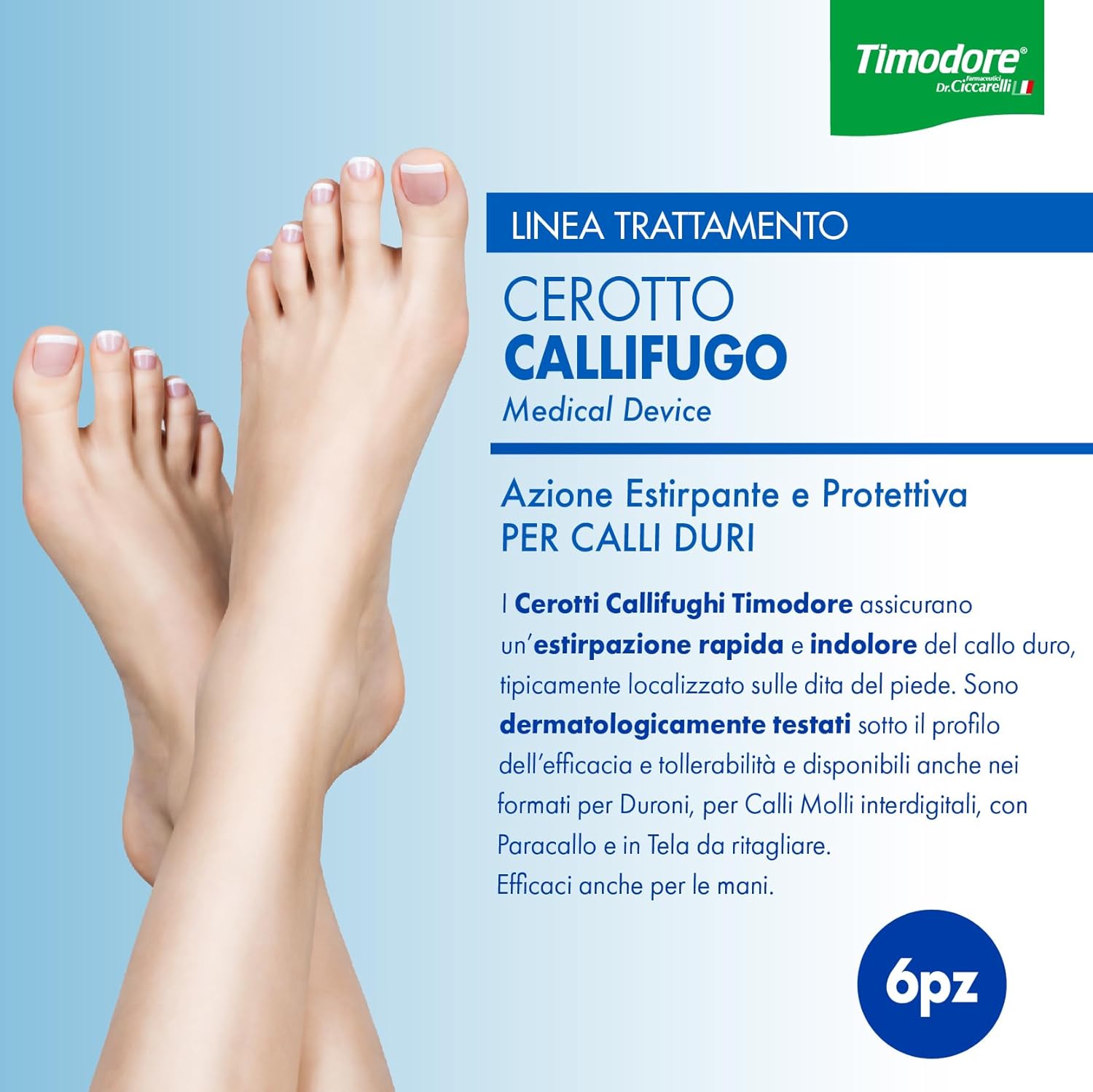 Thumbnail 1 de Timodore cerotto callifugo per calli duri, 6 pezzi (anche per mani)