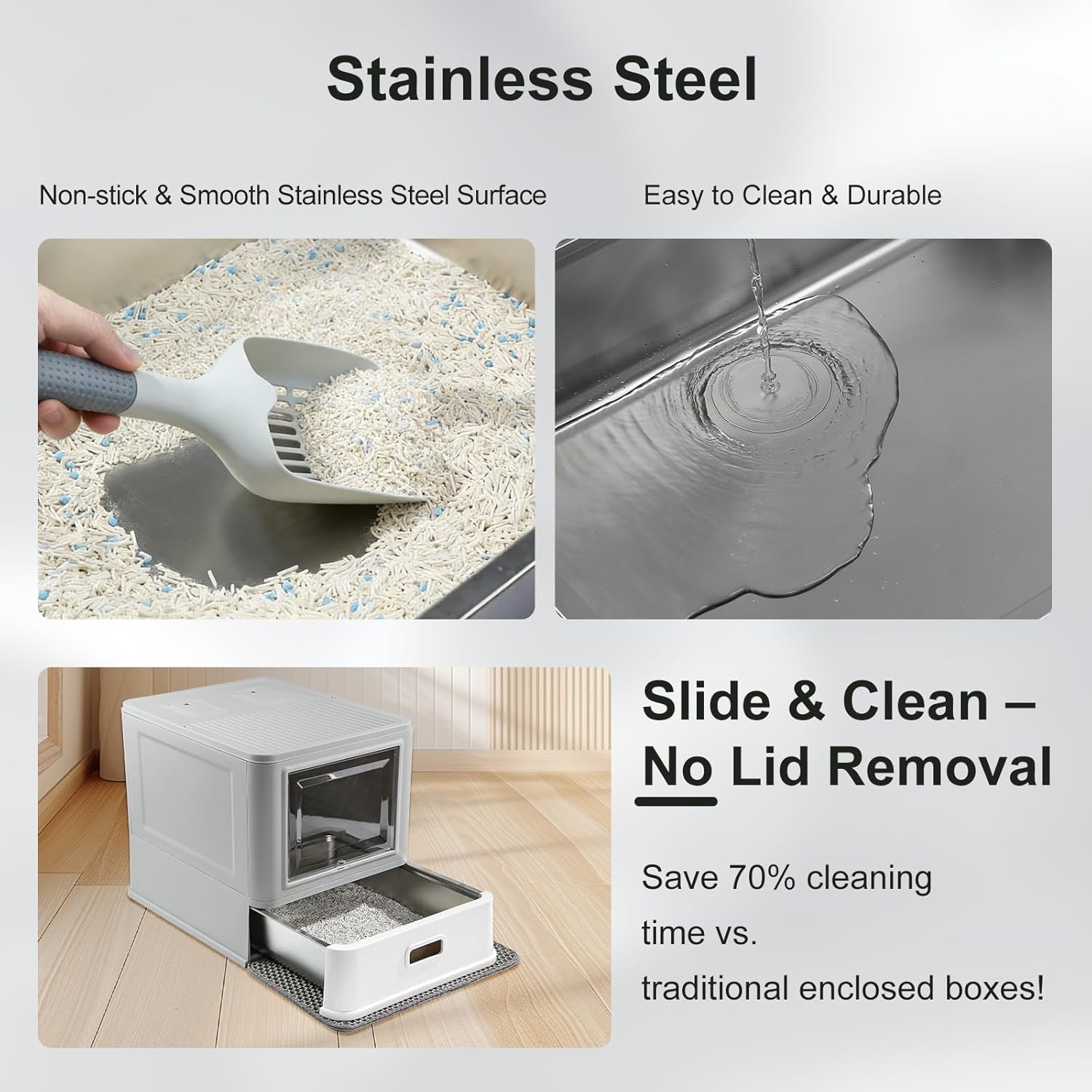 Thumbnail 1 de Marchul Enclosed Stainless Steel Cat Litter Box 🐱