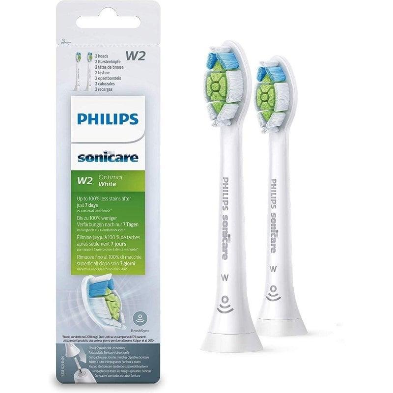 Detalle 2 de Philips Sonicare W2 Optimal White – Pack de 2 recambios para cepillo eléctrico