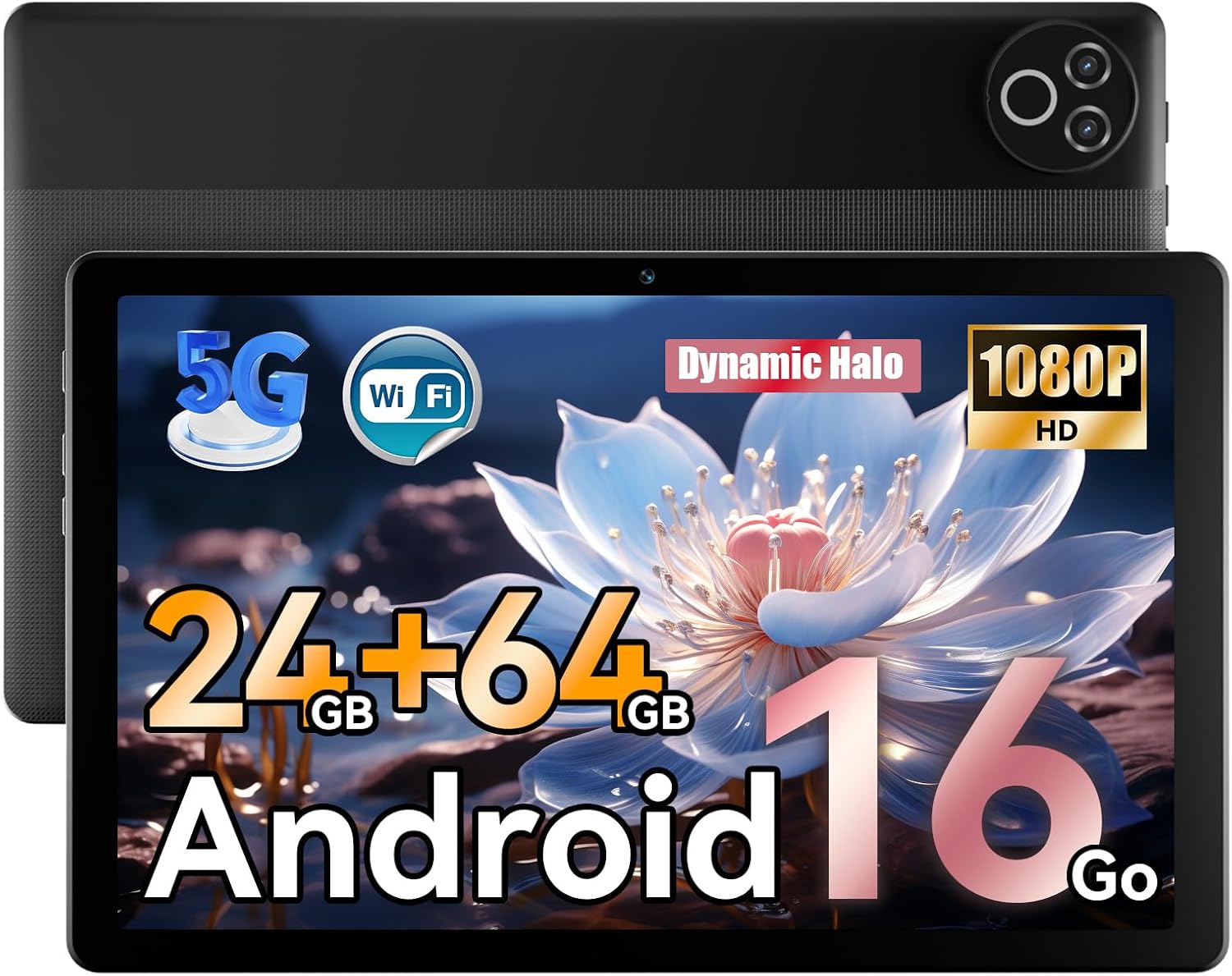 Detalle de Laptok Tablet 10 Zoll – Android 16, 24GB RAM, 64GB ROM, Erweiterbar bis 1TB