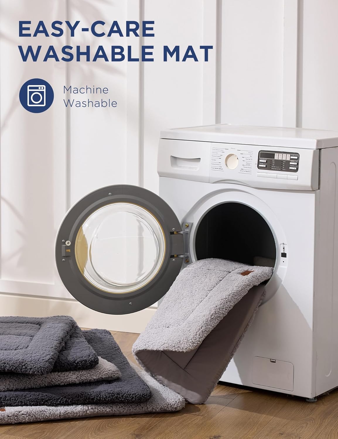 Thumbnail 5 de Joydeco Low-Profile Reversible Dog Mat Bed Pad (112x81cm) in Light Grey