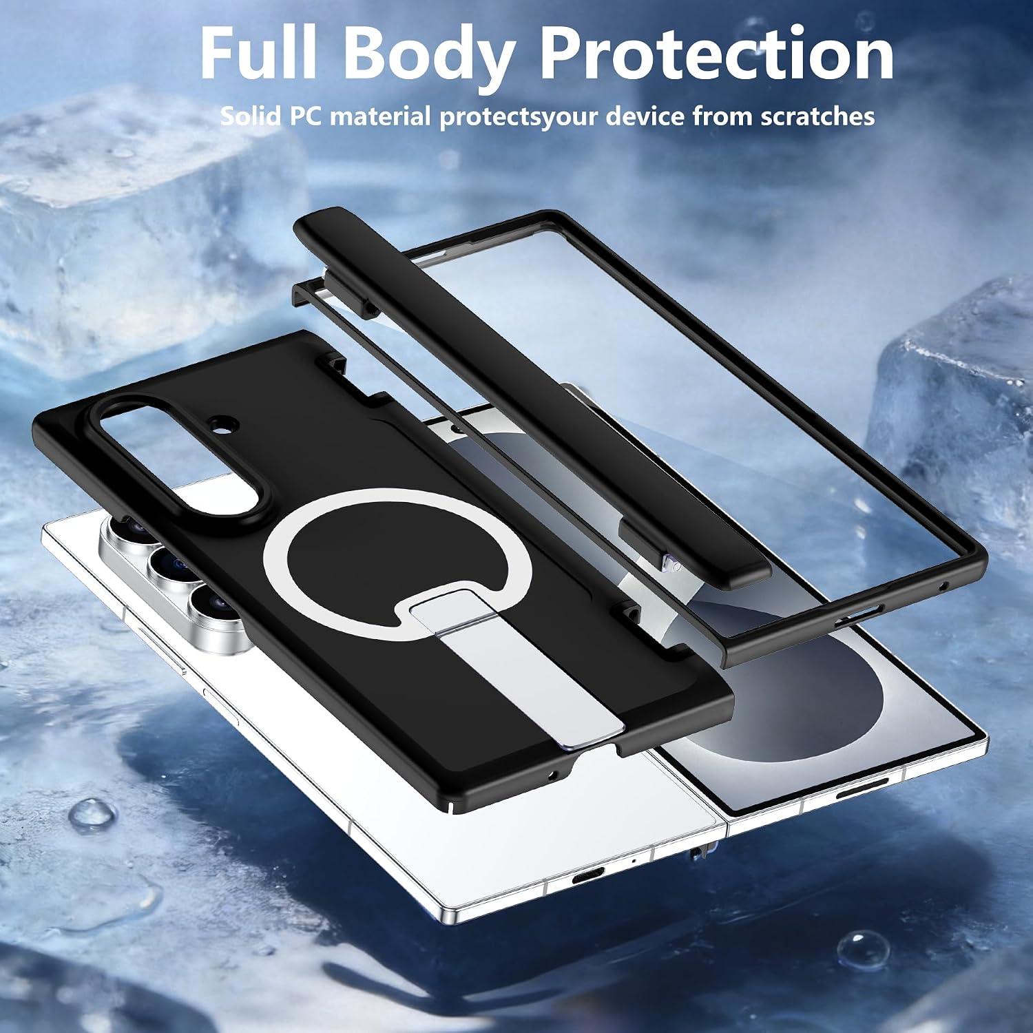 Detalle 2 de MOZOTER Galaxy Z Fold 8 Ultra Case with Kickstand, Screen Protector & MagSafe