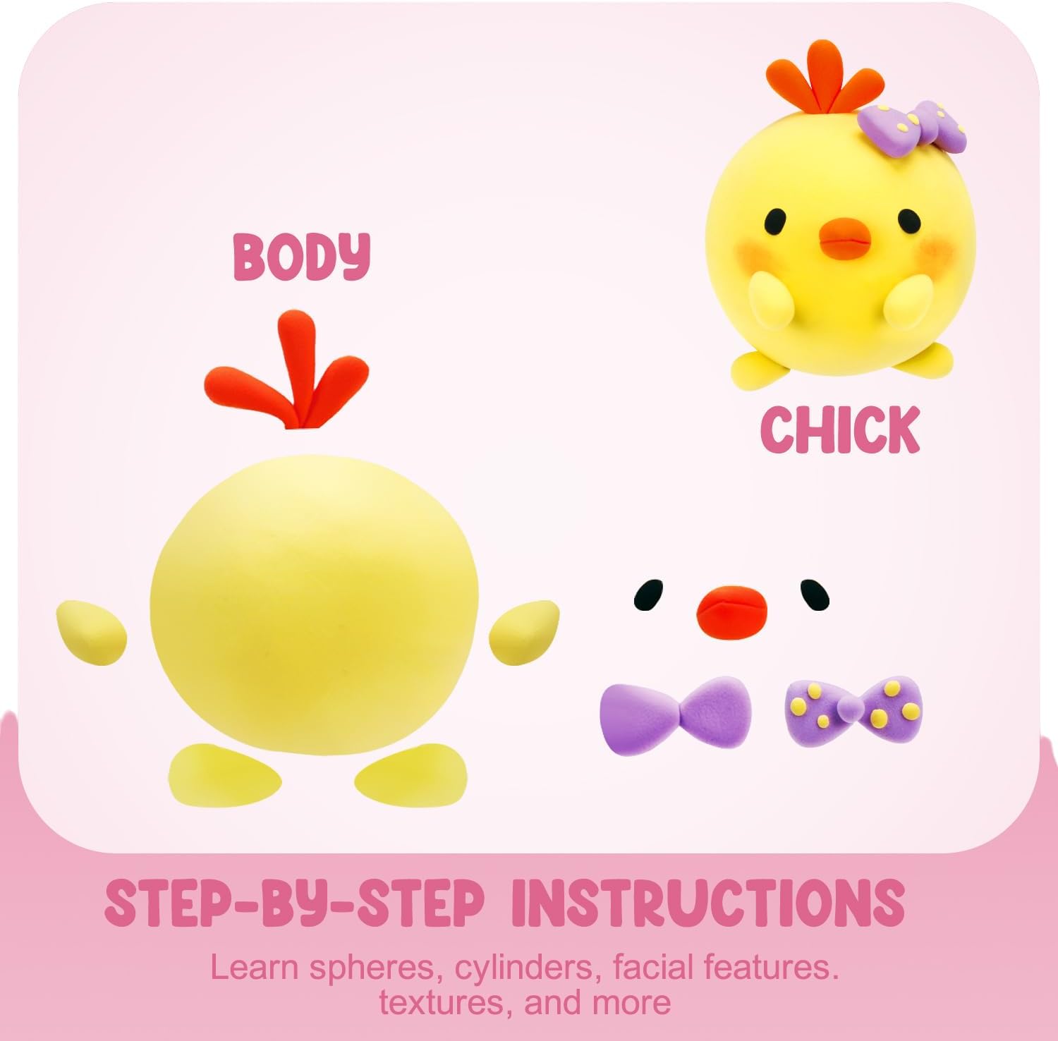 Detalle de LOUFOR Air Dry Clay Kits for Kids (Ultra Light, Soft, Non-Toxic) with Sculpting Tools & Tutorials