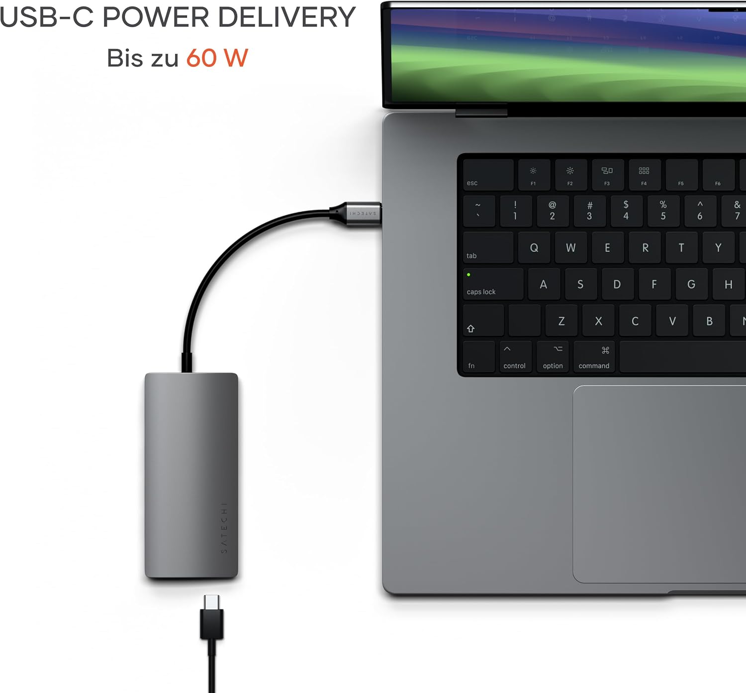 Thumbnail 3 de SATECHI 8-in-1 Multiport-Hub V2 mit Ethernet, HDMI 4K/60 Hz & 60 W PD-Laden – Space Grau