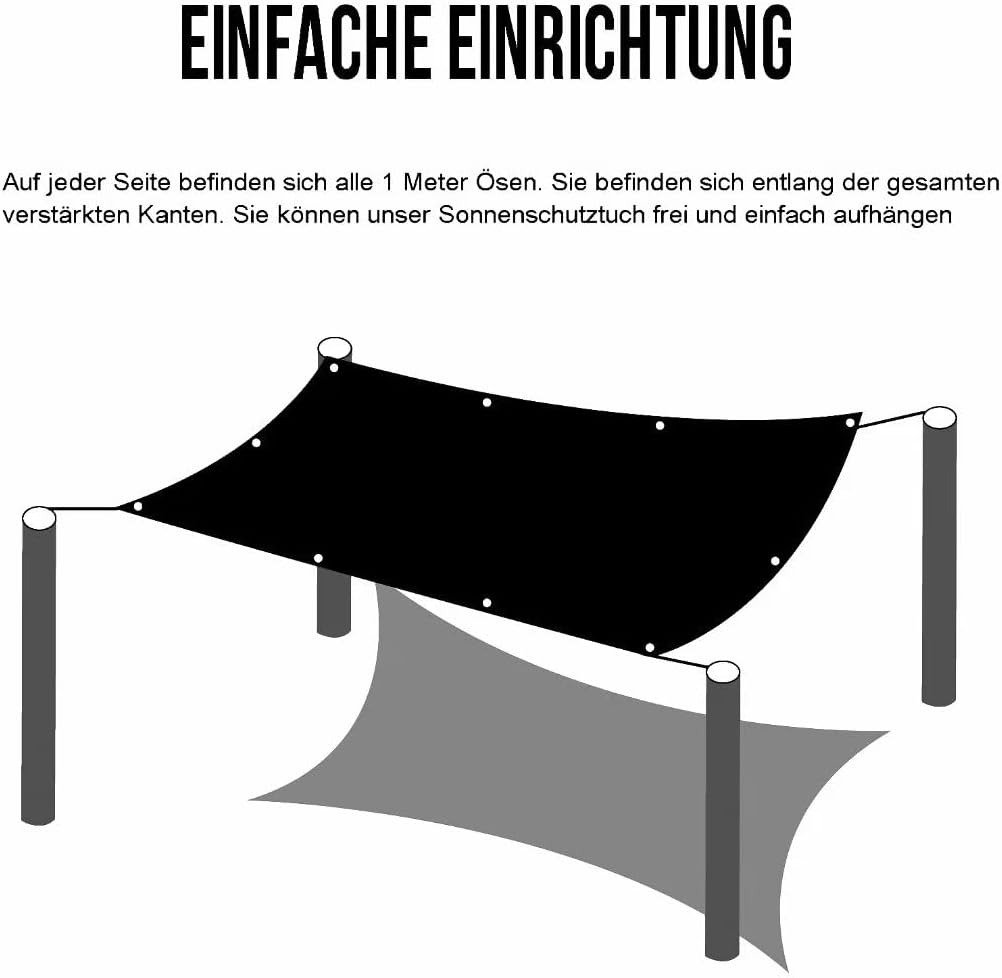 Thumbnail 5 de Toldo Vela HDPE 2x2m para Jardín y Terraza ☀️