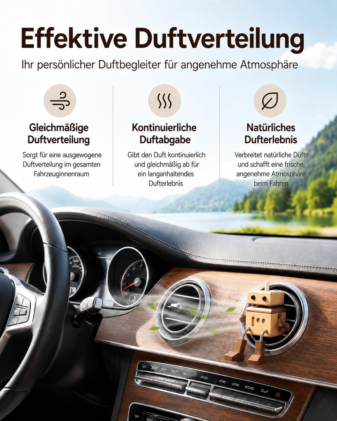 Detalle 2 de Wackelnder Holzmann Autoduft 3 Düfte