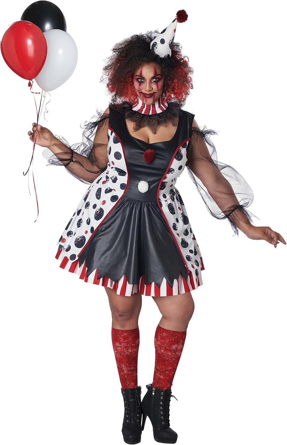 Women's Twisted Clown Plus Costume
