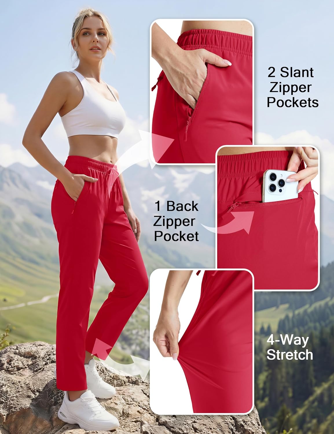 Detalle 2 de MAGCOMSEN Women's Hiking Pants Polyester-Spandex