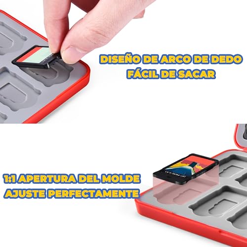 Detalle de Estuche FUNLAB para Nintendo Switch 2: 24 tarjetas y 24 MicroSD, protección duradera