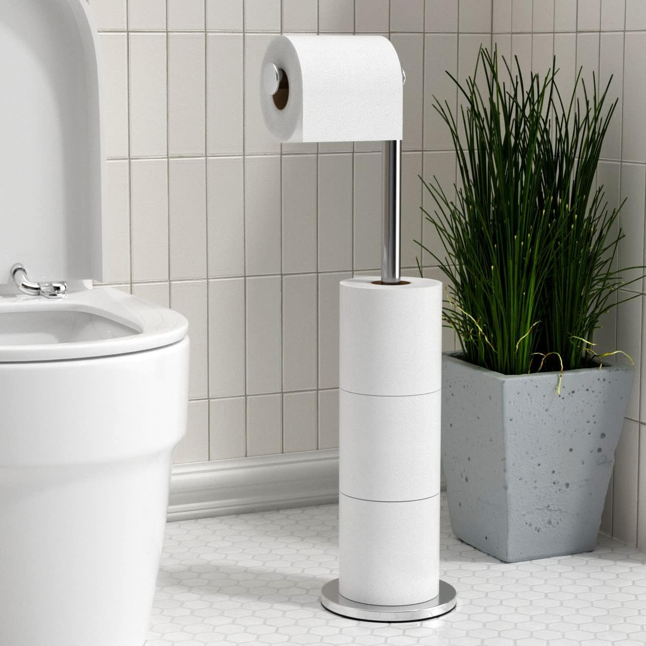 Thumbnail 5 de Stainless Steel Free-standing Toilet Roll Holder 🚽