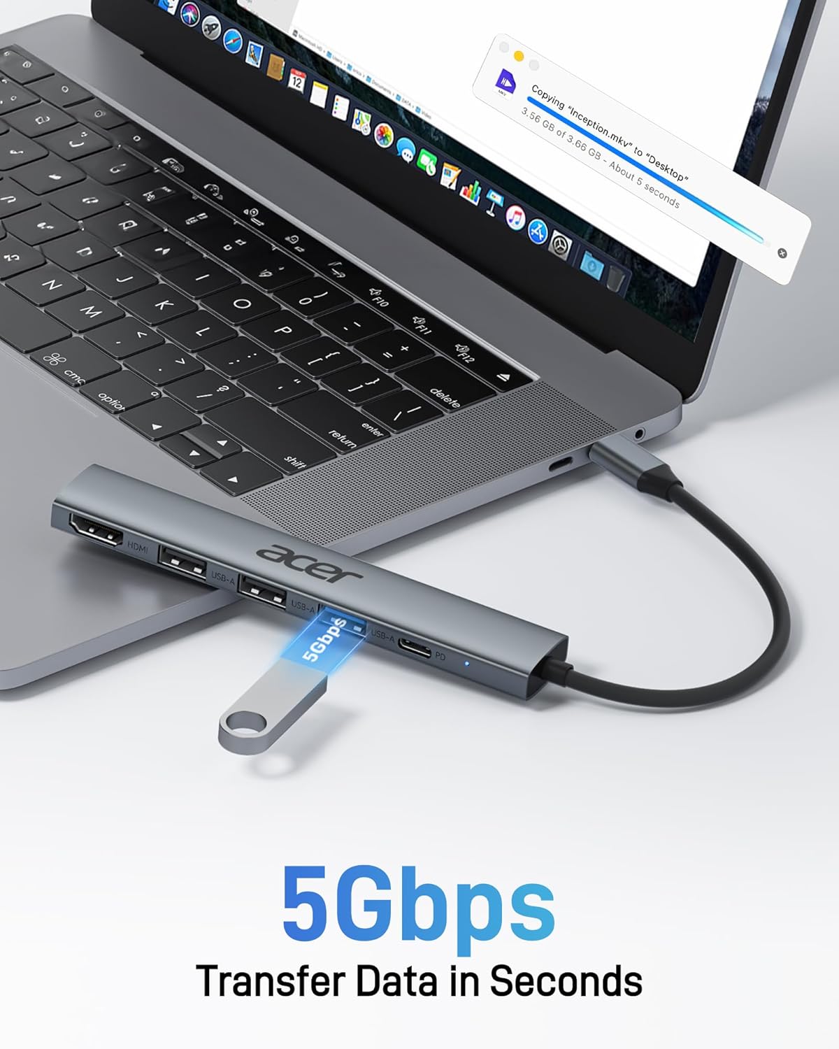 Thumbnail 3 de Acer USB-C Hub with HDMI 4K (5-in-1) and 100W Power Delivery